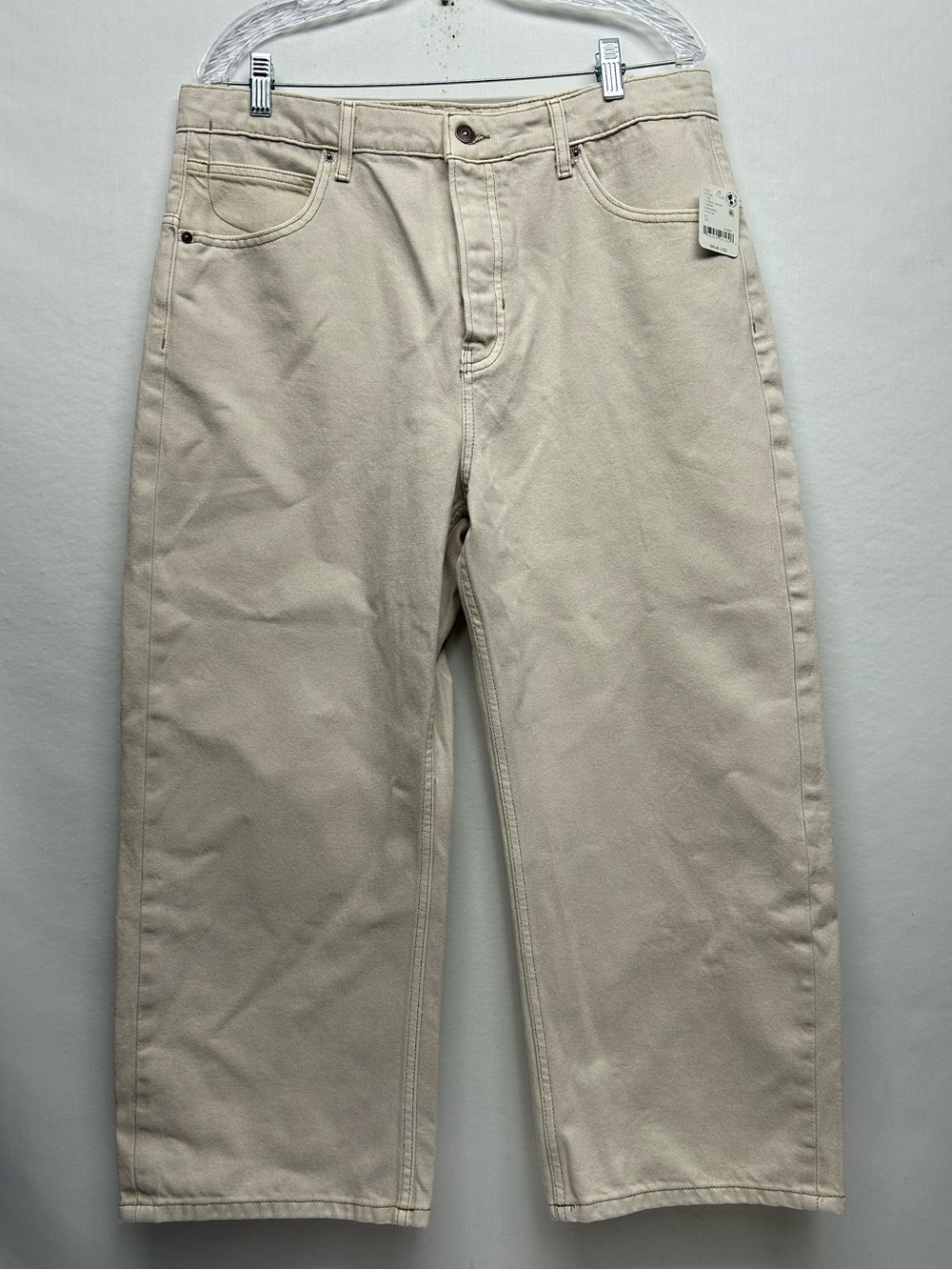 Free People size 31 cream casual jeans button fly